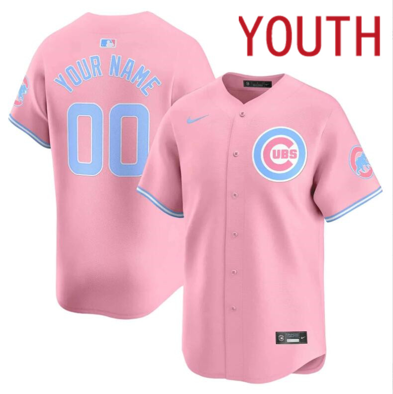 Youth Chicago Cubs Custom pink 2024 Nike MLB jersey
